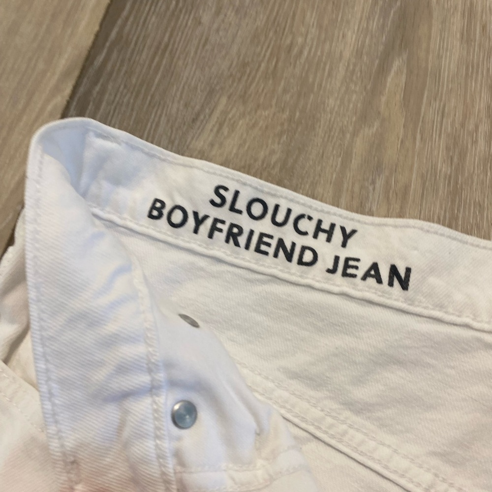 J. Crew Slouchy boyfriend jean White with distressing - Picture 5 of 8